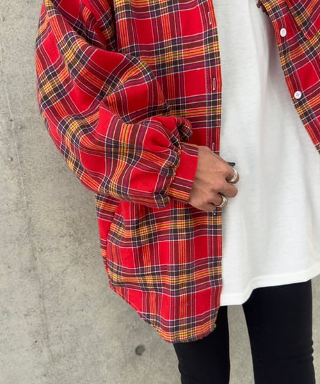 ビッグシルエットチェック柄シャツ
