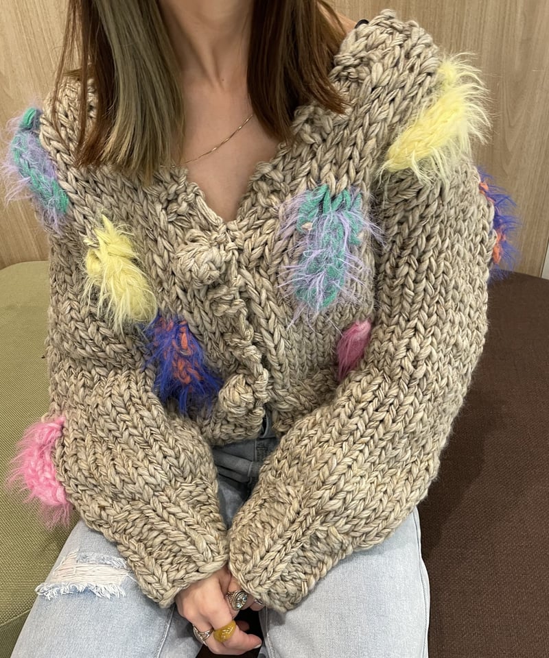 ⭐︎さおりさん⭐︎ABYTS / ベージュ ケーブルニット カーディガン apres jour（アプレジュール）の「ケーブルニットカーディガン