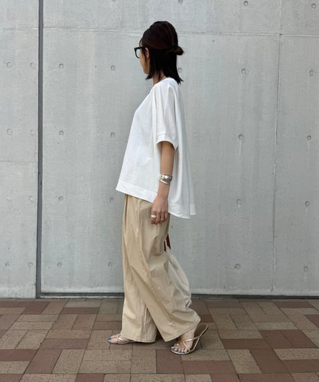 接触冷感バックロングTシャツ(ホワイト)