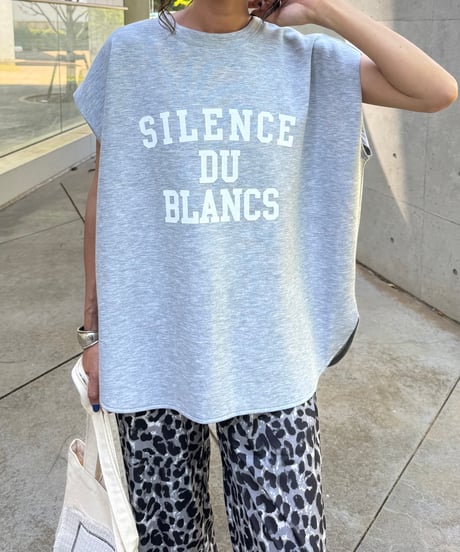 フロッキープリントフレンチスリーブTシャツ(グレー)