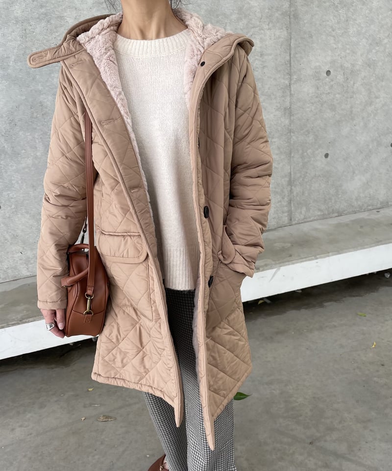 しっかり防寒！裏ファーキルティングコート | COPINE