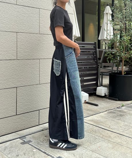 サイドラインデニムドッキングスカート