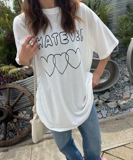 手描き風ハートロゴTシャツ(ホワイト)