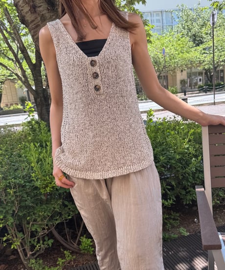 メッシュ編みノースリーブ(3color)
