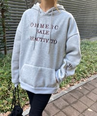 裏起毛刺繍ロゴパーカー(グレー)