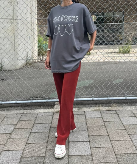 手描き風ハートロゴTシャツ(チャコール)