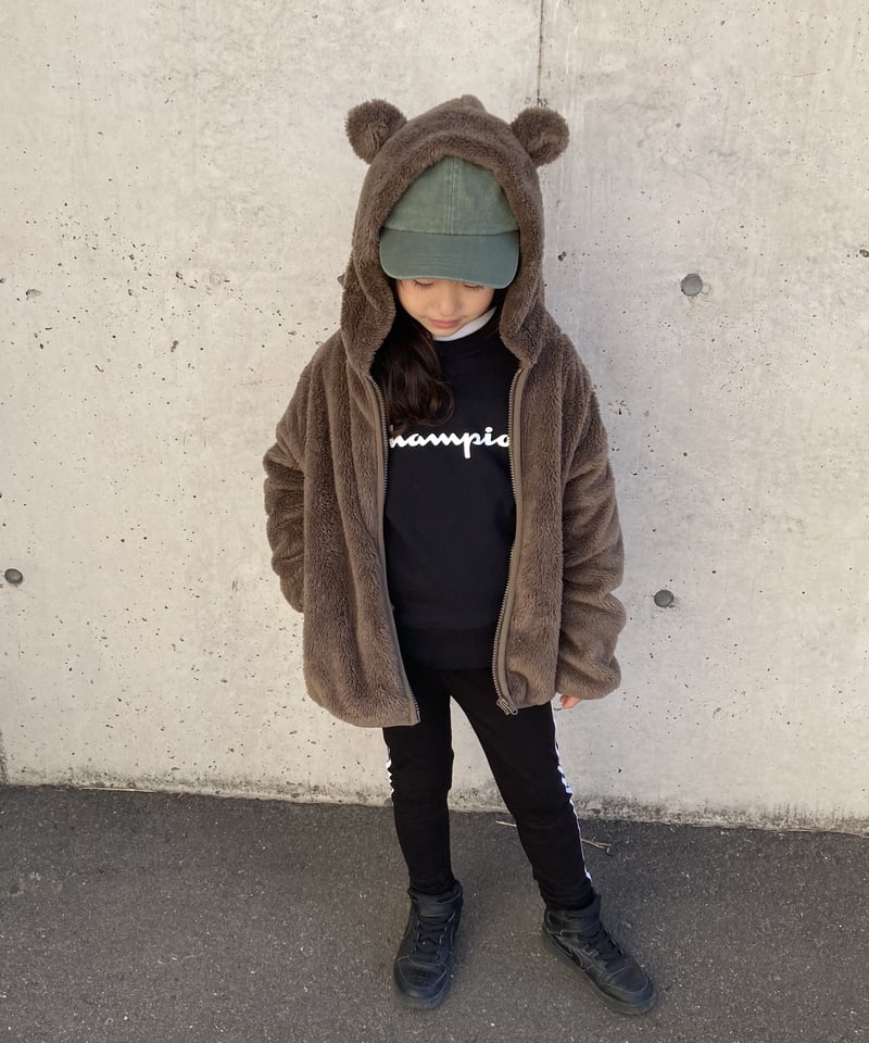 kids】ボアフリースくま耳ジップアップパーカー(110~150) | COPINE