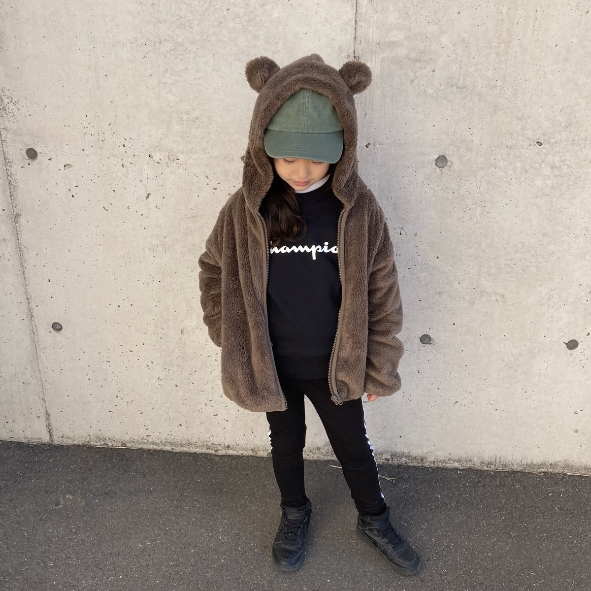 THE NORTHFACEKIDS ボアジップパーカー ブラック130㎝M カナダグース