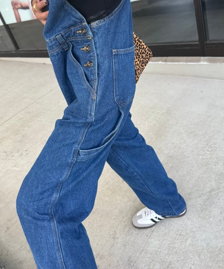 デニムサロペットパンツ（ユーズドウォッシュ）