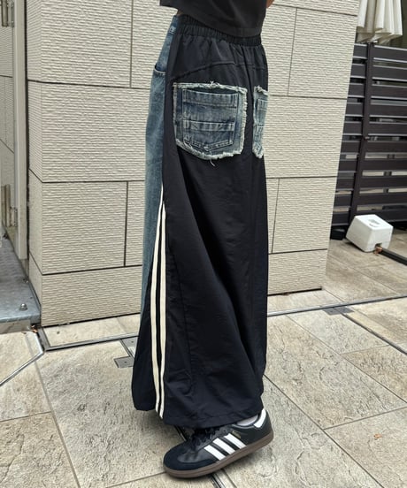 サイドラインデニムドッキングスカート