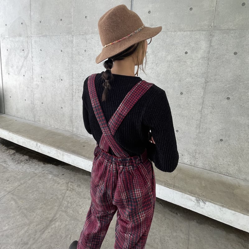 起毛チェック柄サロペット | COPINE