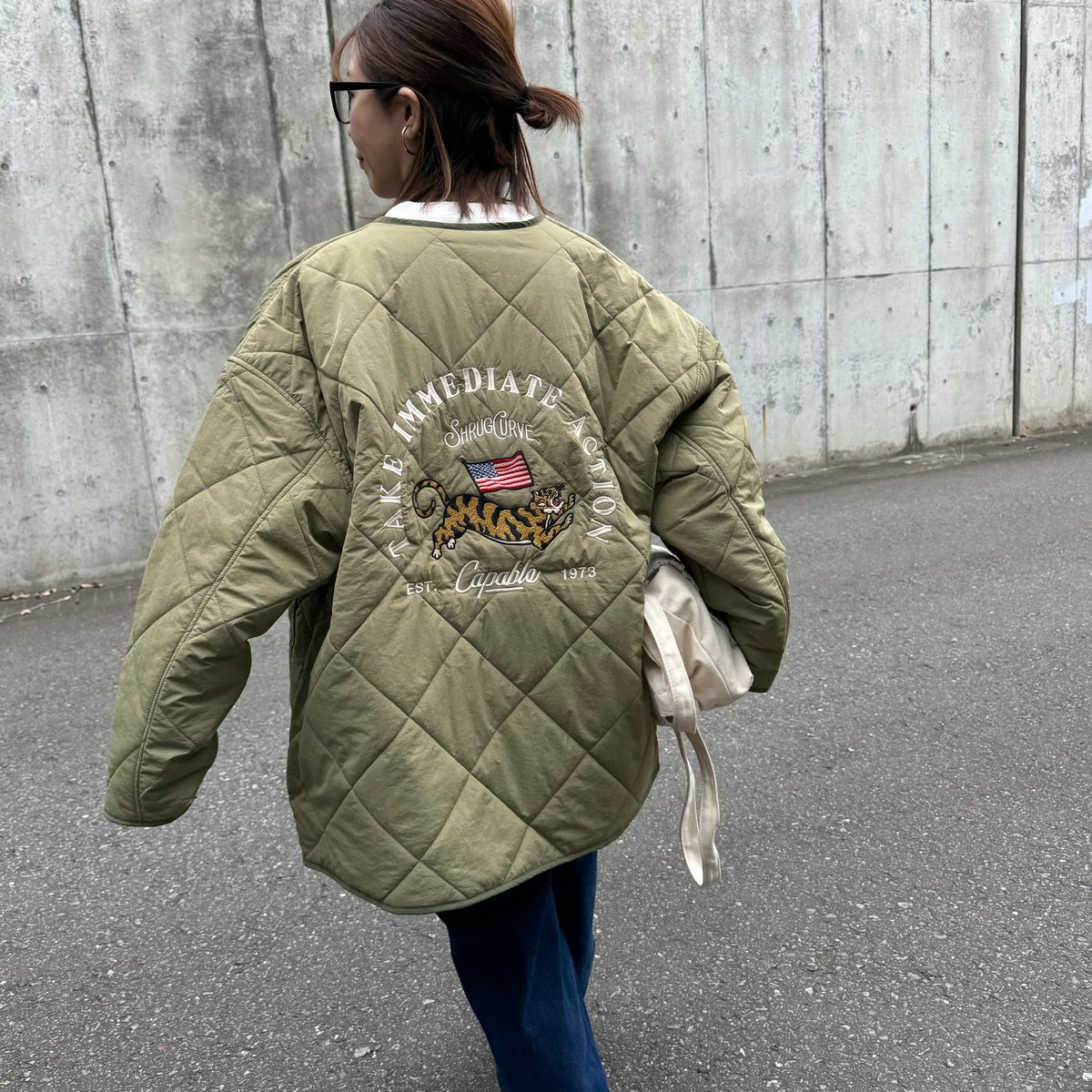 美品♡ラルフローレン♡キルテッド コート カーキ 胸元ワン