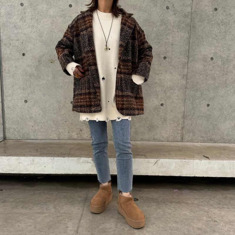 チェック柄ショートコート | COPINE チェック柄ショートコート | COPINE