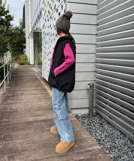 裾切替ワイドデニムパンツ(2size)