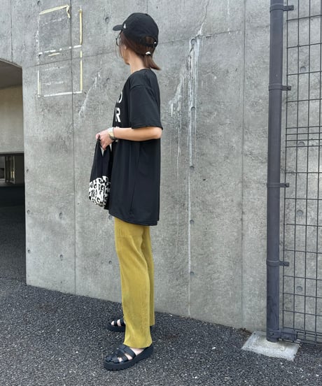 セルフカットプリーツパンツ(マスタード)