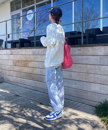 ダメージ加工ワイドデニムパンツ
