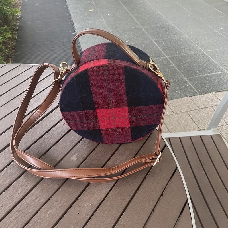 チェック丸型2WAYショルダーバッグ/サークルバッグ | COPINE