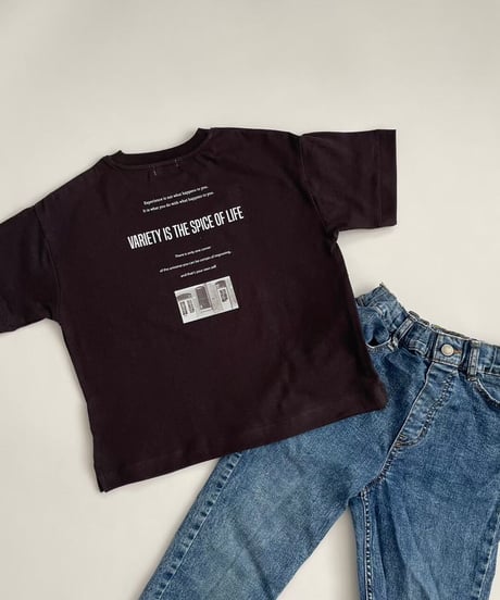 【kids】バック英字&フォトプリントtシャツ(110〜150)