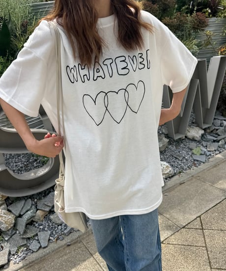 手描き風ハートロゴTシャツ(ホワイト)