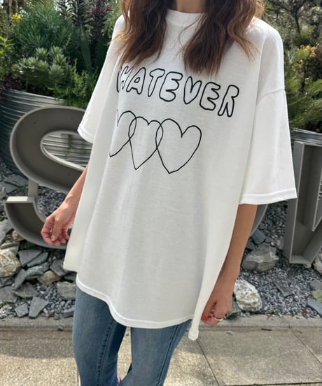 手描き風ハートロゴTシャツ(ホワイト)