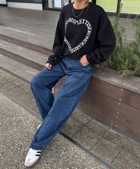 ハートレタリングニットソー