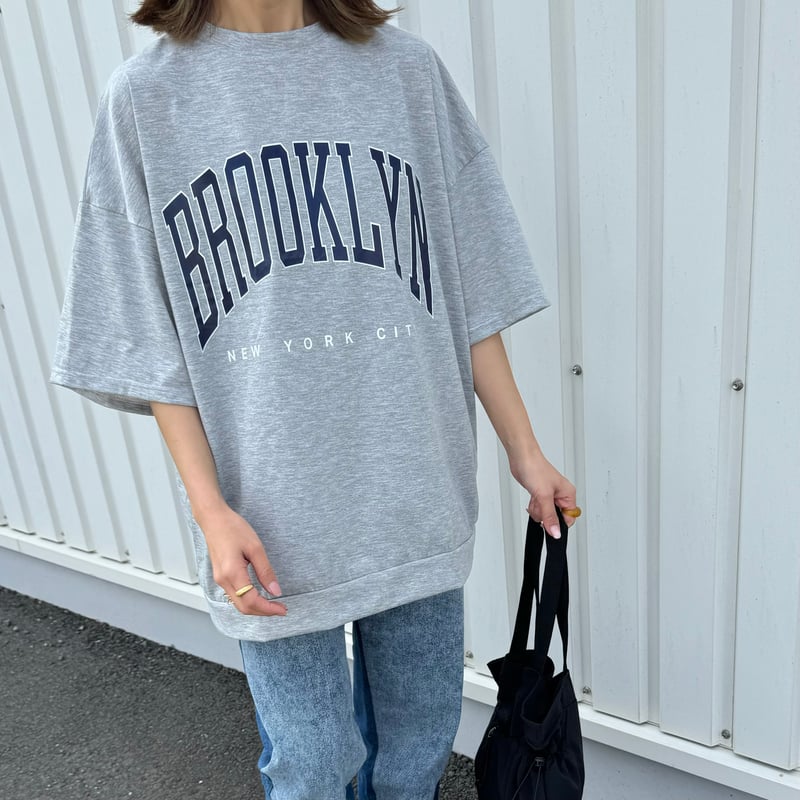 ビッグシルエットカレッジロゴTシャツ(グレー) | COPINE ビッグシルエットカレッジロゴTシャツ(グレー) | COPINE