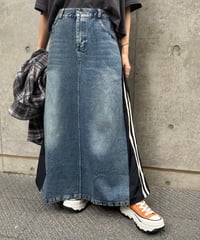 サイドラインデニムドッキングスカート