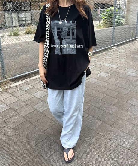 モノクロフォトプリントTシャツ(ブラック)