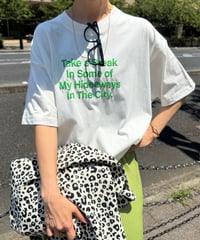発泡ロゴプリントビッグtシャツ (オフホワイト)