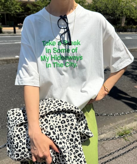 発泡ロゴプリントビッグtシャツ (オフホワイト)