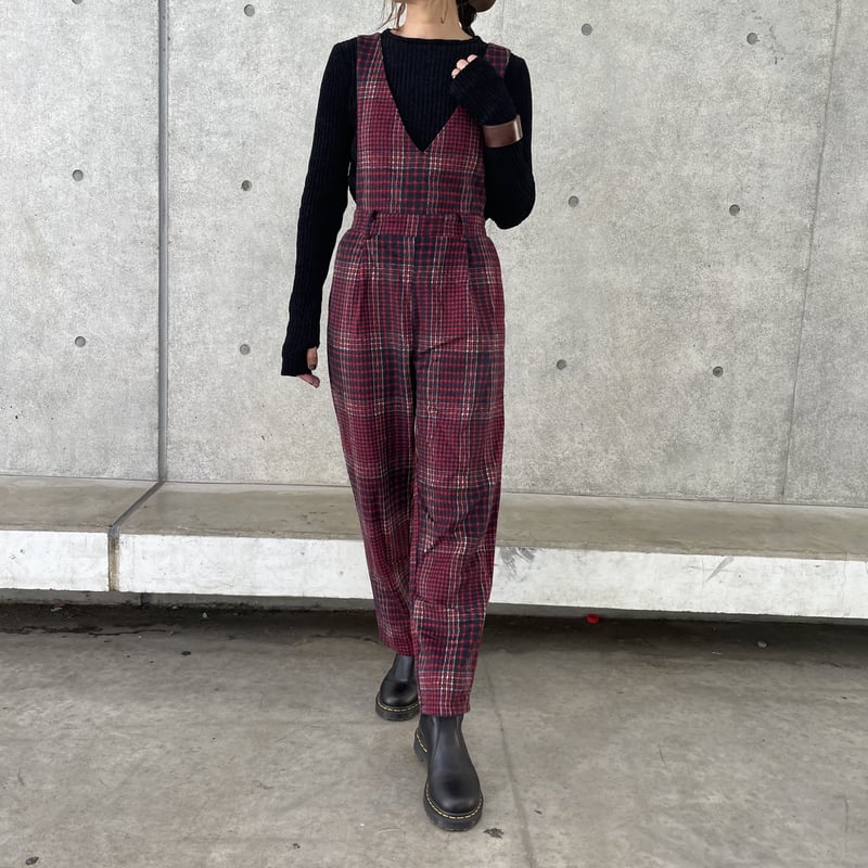 起毛チェック柄サロペット | COPINE