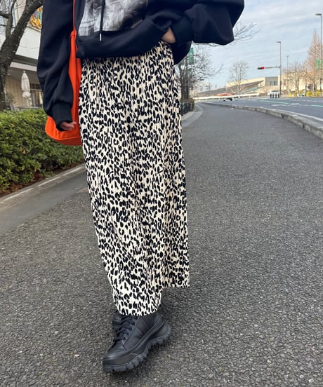 レオパードプリーツスカート
