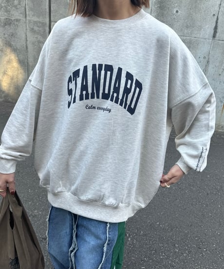 フロント＆スリーブロゴスウェット(オートミール)