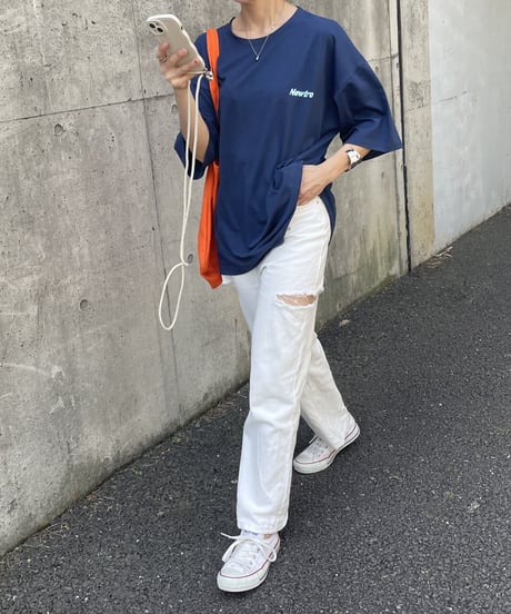 シンプルロゴビッグシルエットTシャツ(ネイビー)