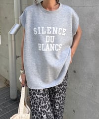 フロッキープリントフレンチスリーブTシャツ(グレー)