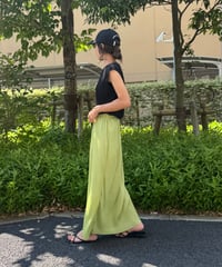 カラープリーツスカート(ライトグリーン)
