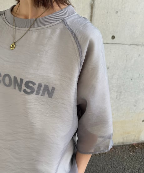 オーガンジーレイヤードロゴTシャツ(グレー)