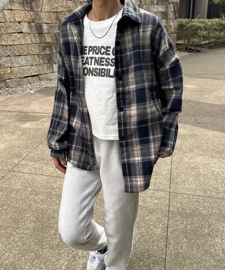 ビッグシルエットチェック柄シャツ