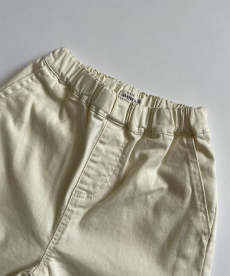 【kids】ストレッチ入り！ウエストゴムツイルテーパードパンツ・アイボリー(110~150)