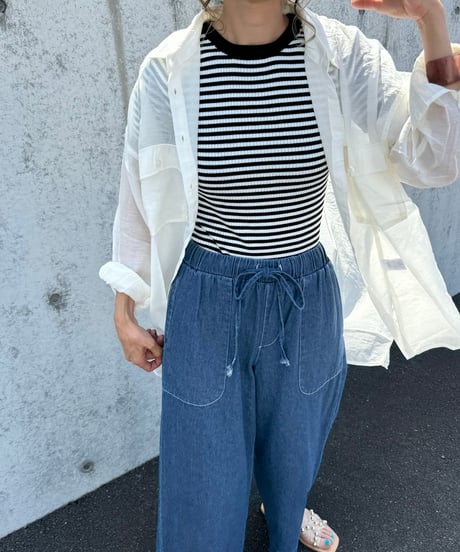 ボーダーサマーニットTシャツ
