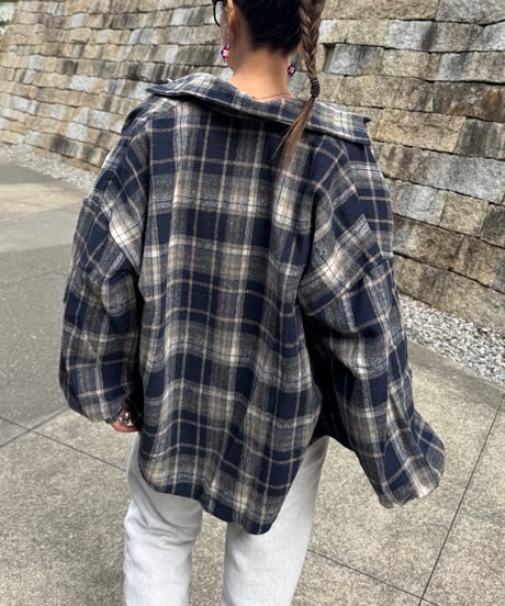 ビッグシルエットチェック柄シャツ