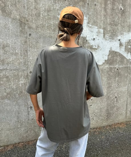 ボックスプリントTシャツ(グレー)