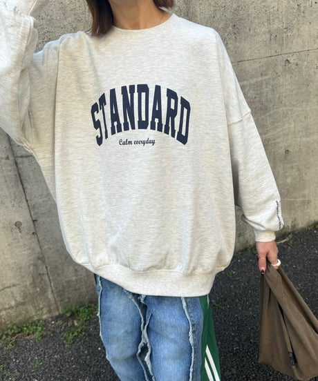 フロント＆スリーブロゴスウェット(オートミール)