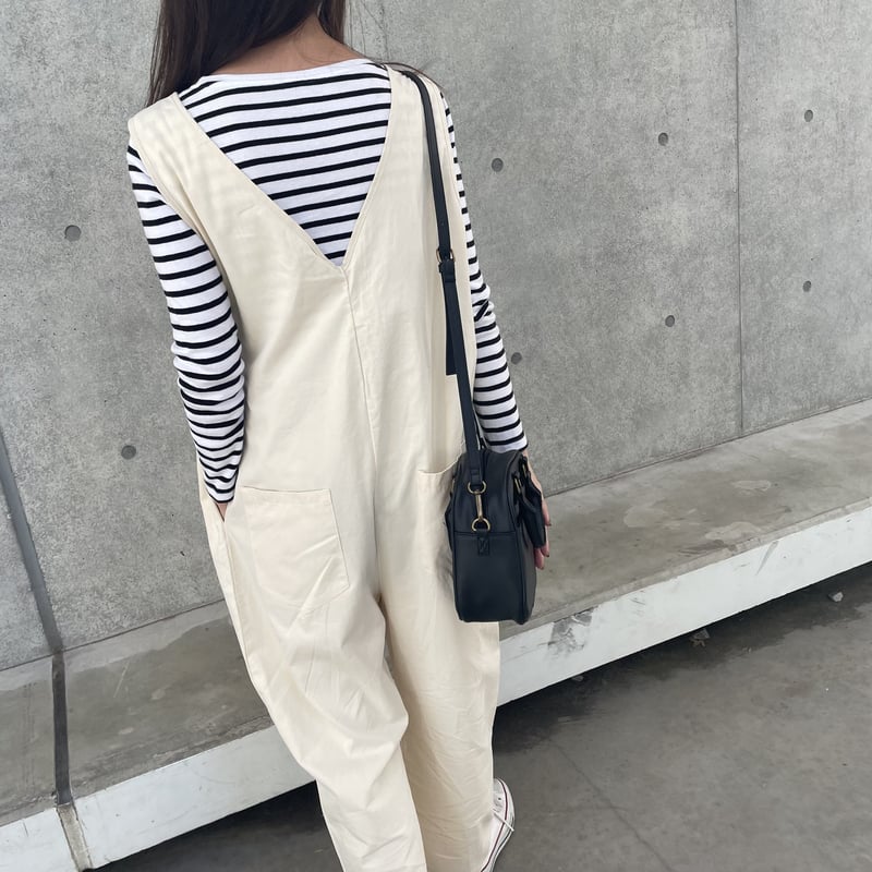 Cygne ベージュ ダブルフロントオールインワン cygne♡ダブルフロントオールインワン(ベージュ)