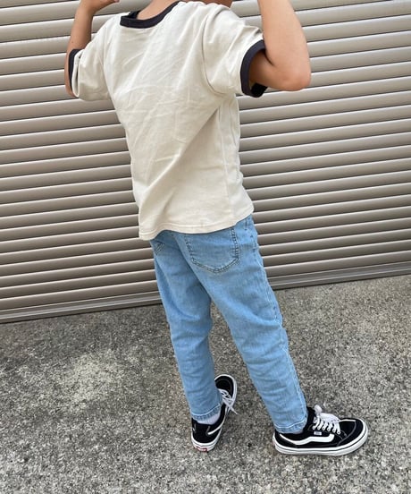 【kids】フロントロゴ配色リンガーtシャツ(110〜150)