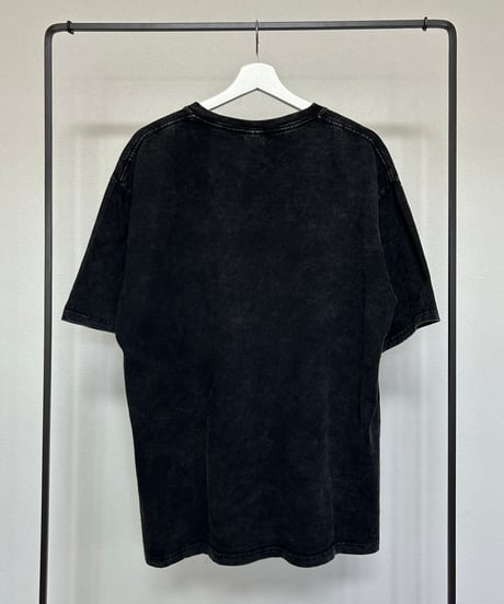 ウォッシュ加工ロゴTシャツ(ブラック)
