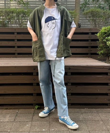 カットオフデニムストレートパンツ