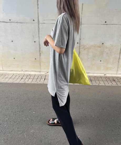 シンプルロングTシャツ(グレー）