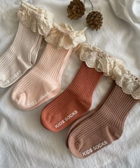 【kids】フリルレース付きソックス(4color)