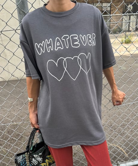 手描き風ハートロゴTシャツ(チャコール)